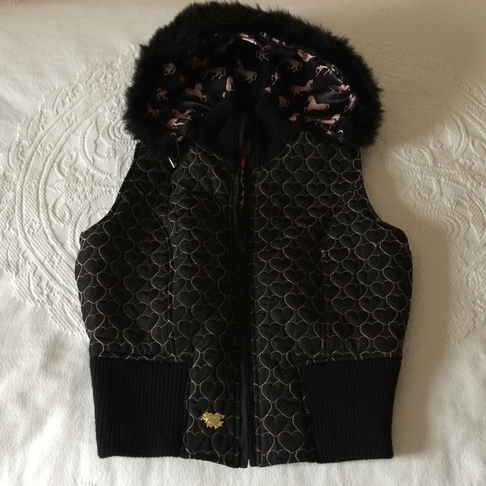 FINAL SALE NWOT Betsey Johnson Hooded Puffer Vest
